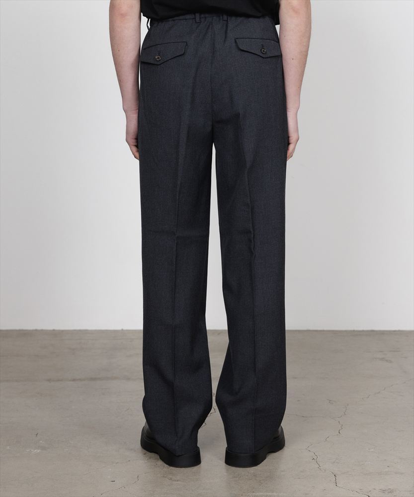 DOUBLE PLEATED SEMI EASY TROUSERS ORGANIC WOOL SURVIVAL CLOTH