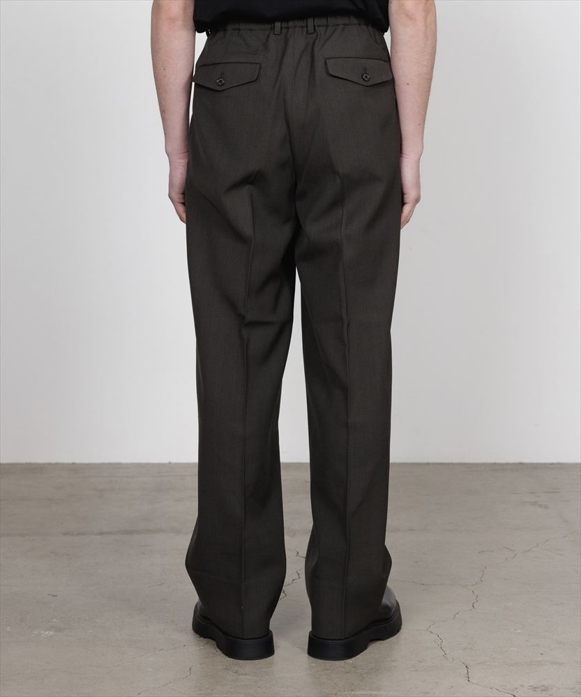 DOUBLE PLEATED SEMI EASY TROUSERS ORGANIC WOOL SURVIVAL CLOTH