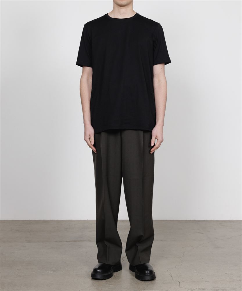 DOUBLE PLEATED SEMI EASY TROUSERS ORGANIC WOOL SURVIVAL CLOTH