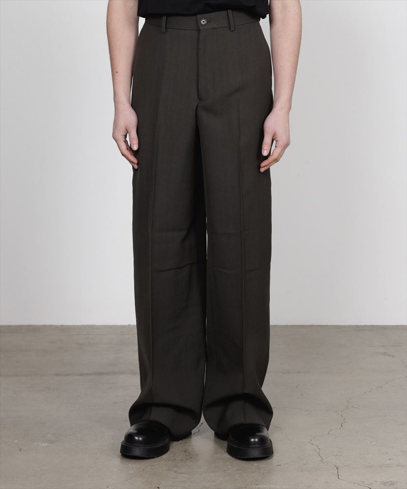 FLAT FRONT WIDE TROUSERS ORGANIC WOOL SURVIVAL CLOTH
