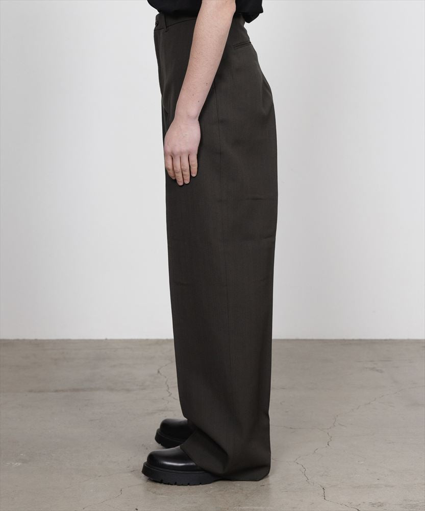 FLAT FRONT WIDE TROUSERS ORGANIC WOOL SURVIVAL CLOTH