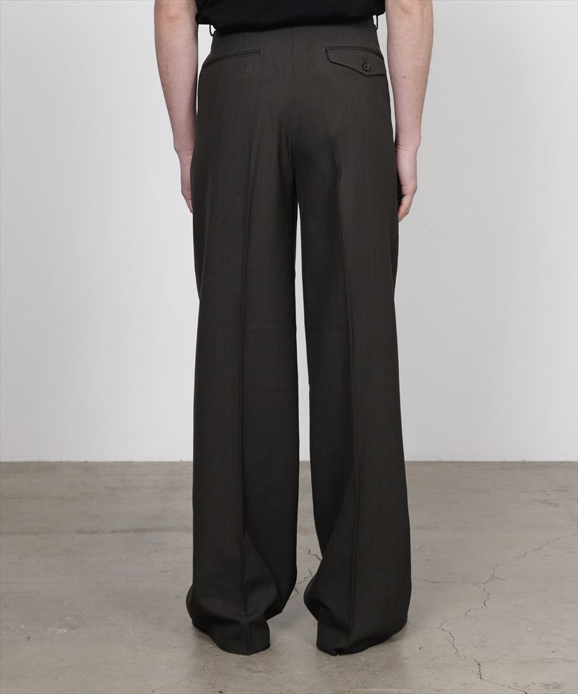 FLAT FRONT WIDE TROUSERS ORGANIC WOOL SURVIVAL CLOTH