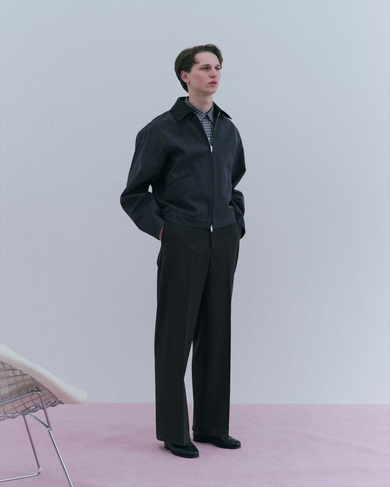 FLAT FRONT WIDE TROUSERS ORGANIC WOOL SURVIVAL CLOTH