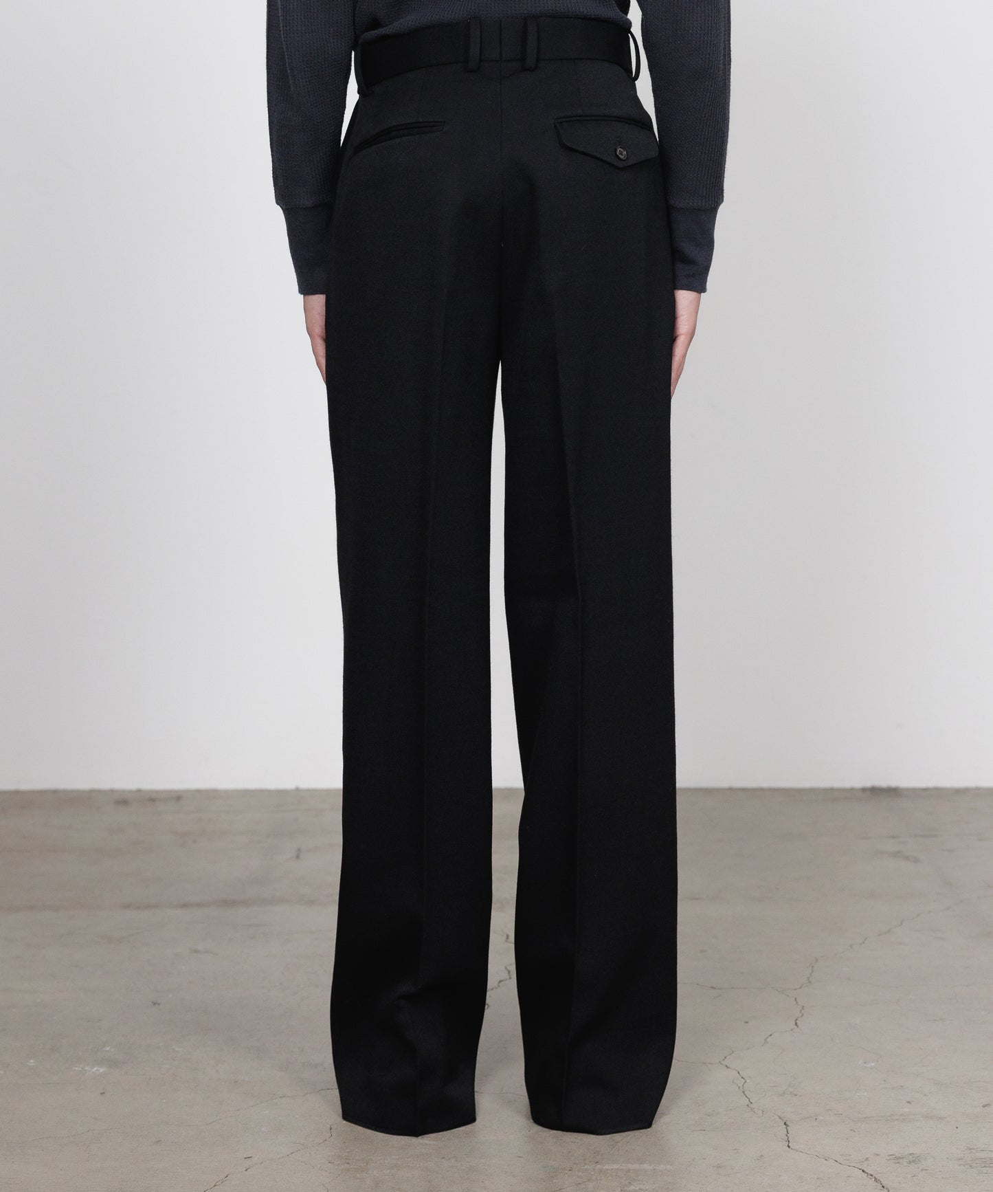 FLAT FRONT WIDE TROUSERS POLWARTH TUXEDO CLOTH