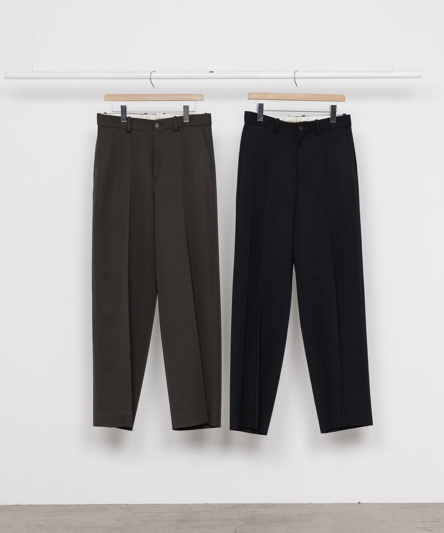 FLAT FRONT WIDE TROUSERS POLWARTH TUXEDO CLOTH