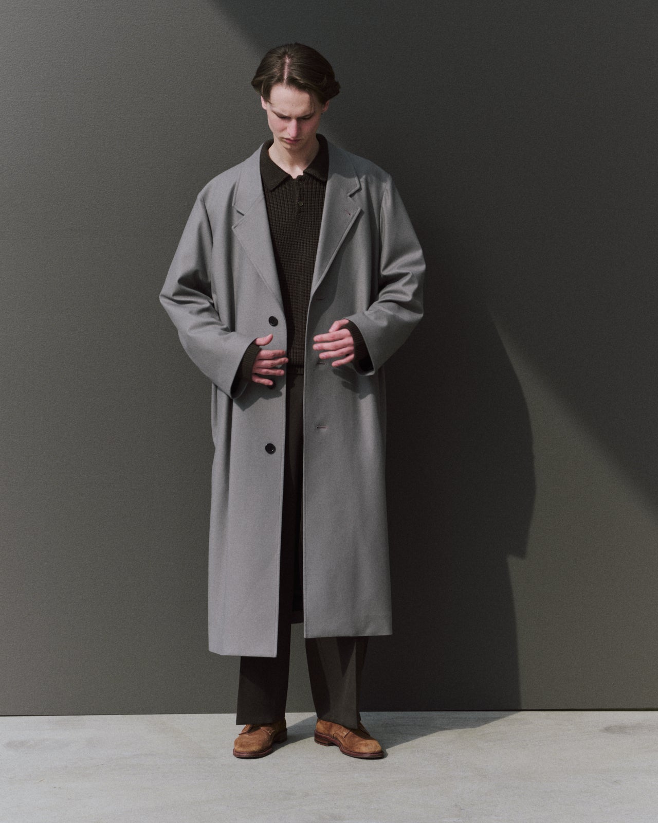FLAT FRONT WIDE TROUSERS POLWARTH TUXEDO CLOTH