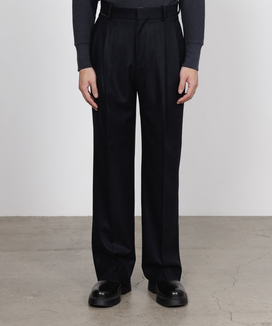 DOUBLE PLEATED STRAIGHT TROUSERS WOOL FLANNEL  