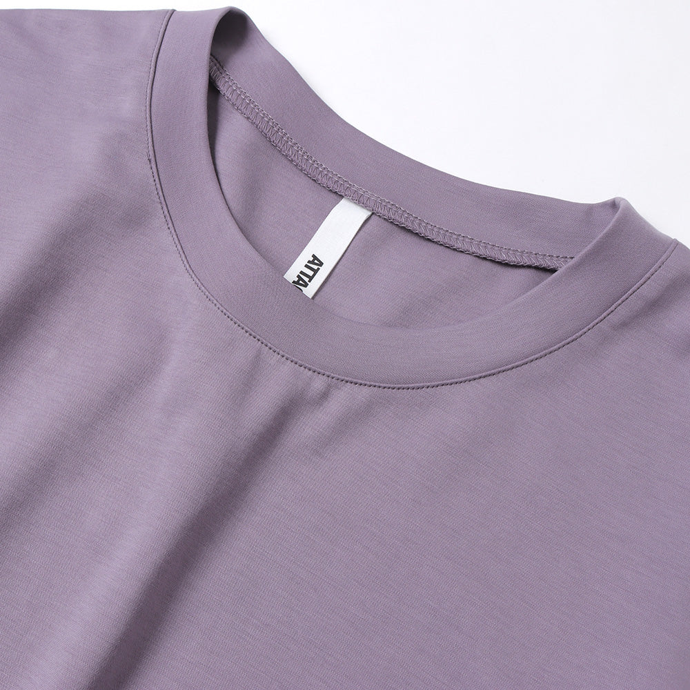 COTTON DOUBLE FACE OVERSIZED L/S TEE