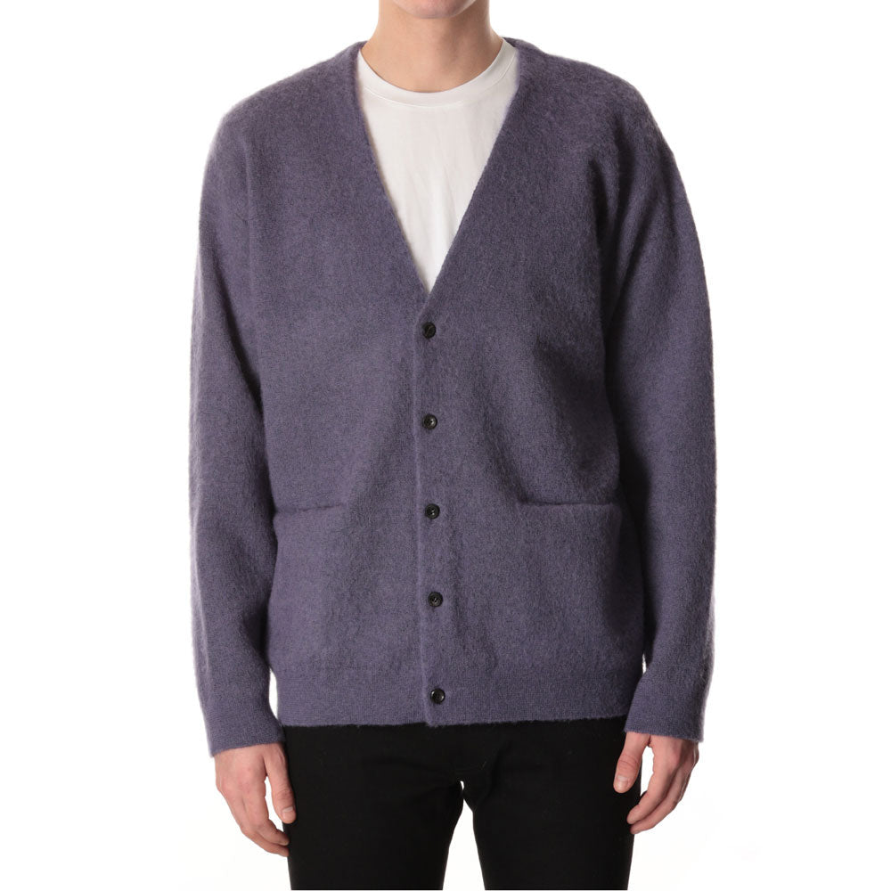 WO/NY MOHAIR x PE DOUBLE FACE KNIT CARDIGAN
