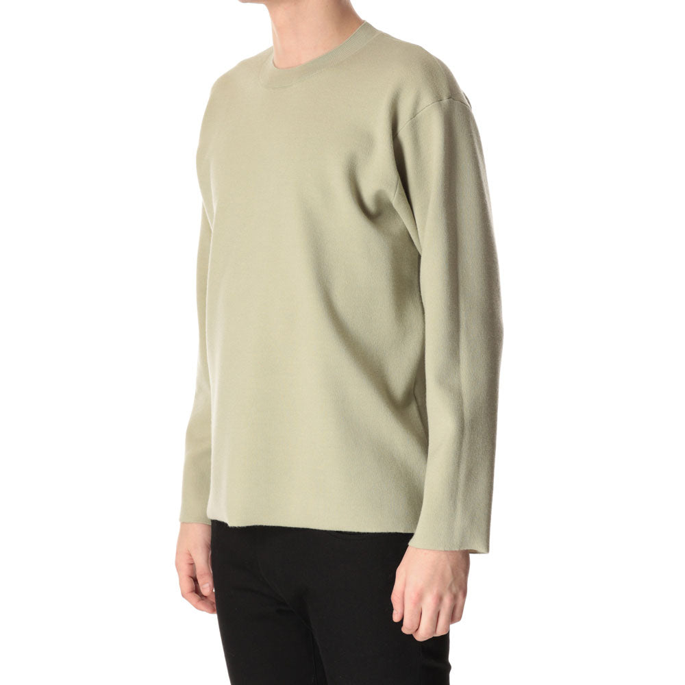WO x PE DOUBLE FACE KNIT CREW NECK PULLOVER