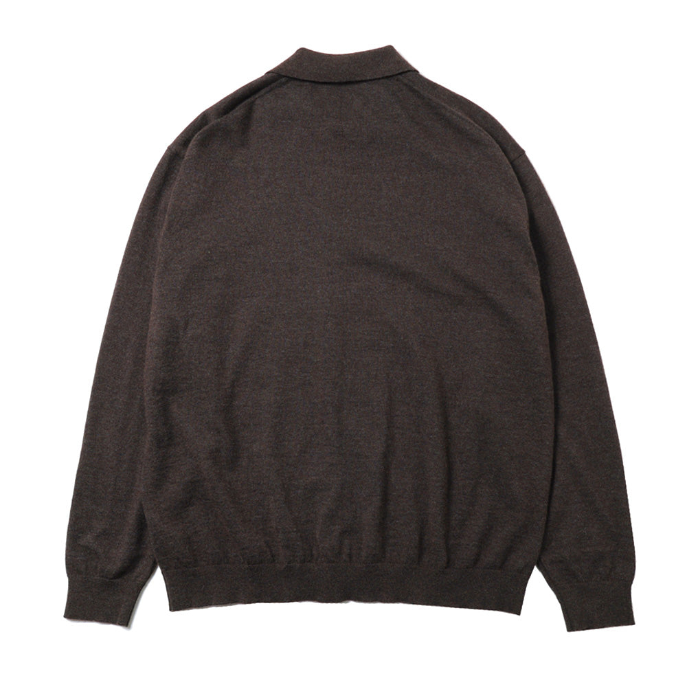 COTTON YAK KNIT POLO CARDIGAN