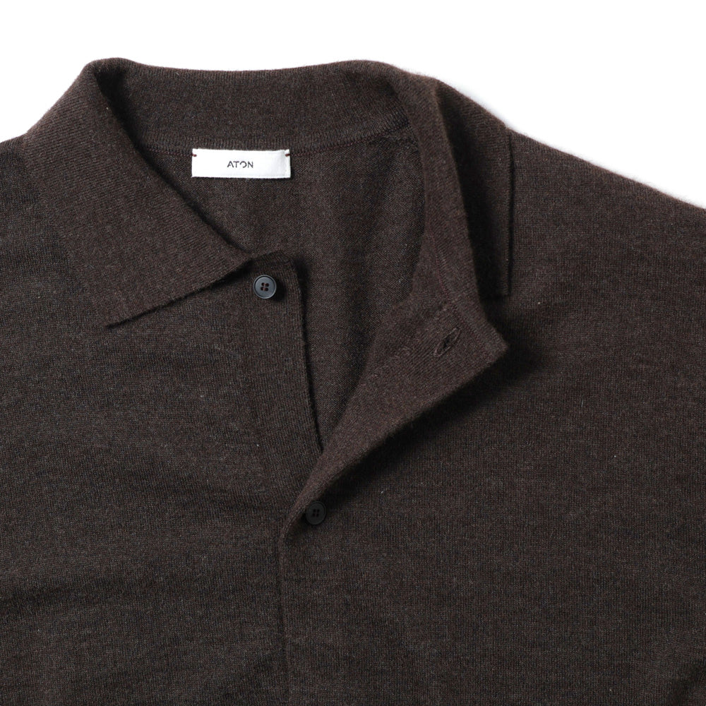 COTTON YAK KNIT POLO CARDIGAN