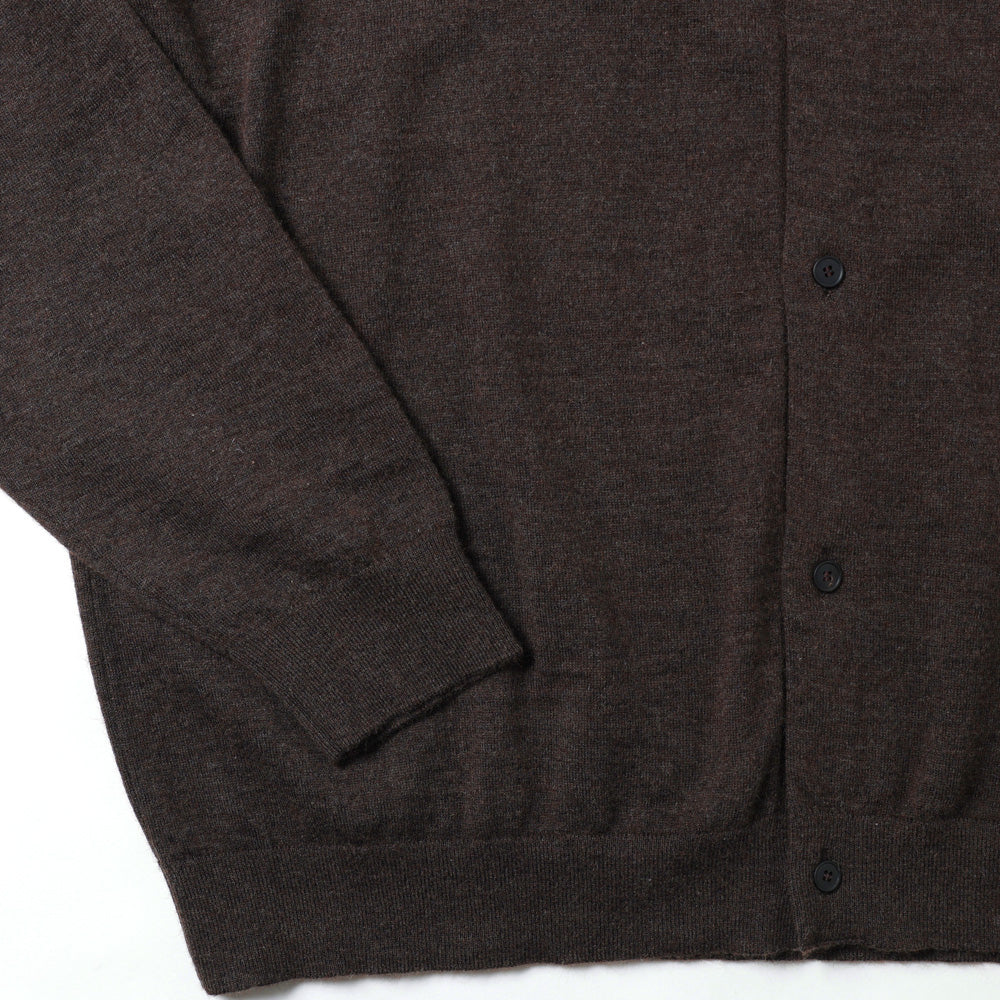COTTON YAK KNIT POLO CARDIGAN