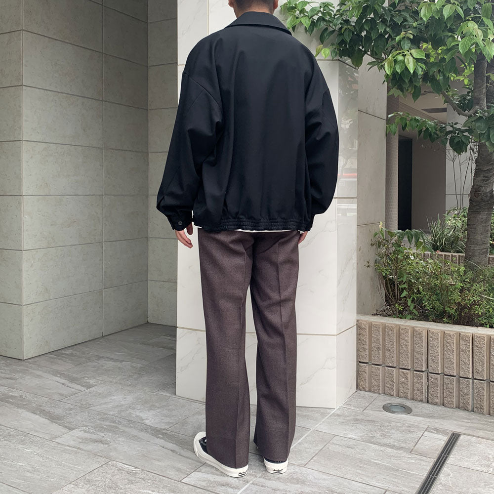 BASKET WEAVE 2-TUCK STRAIGHT SLACKS