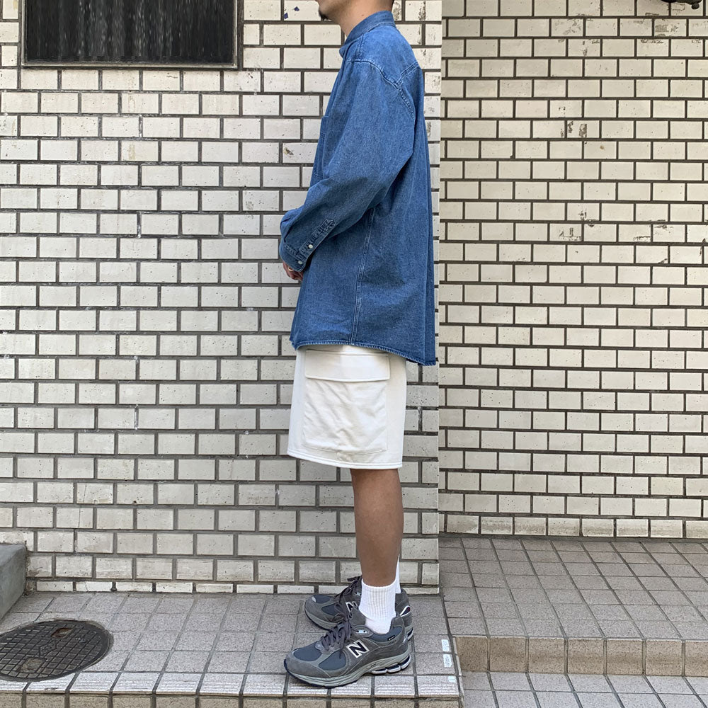 90S FIT UK HEAVY USED DENIM BUTTON DOWN SHIRT