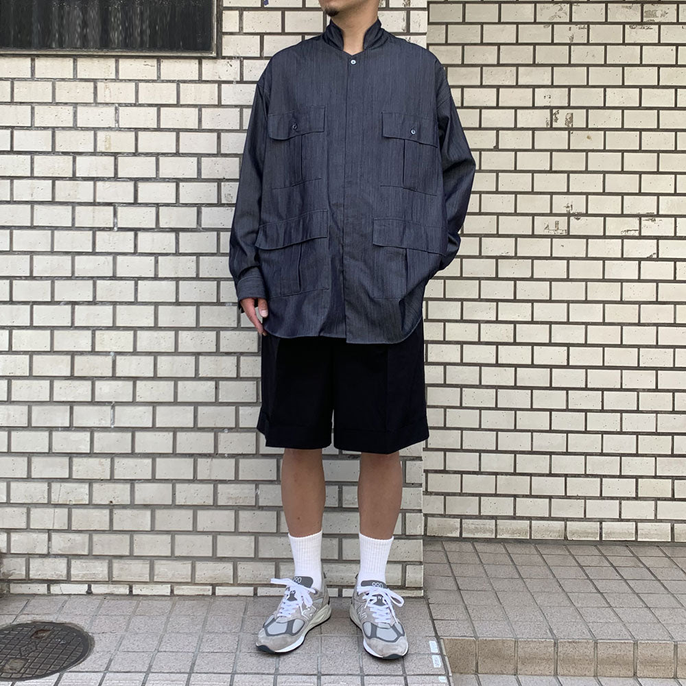 PLEATED WIDE SHORTS SOKTAS HEAVY POPLIN