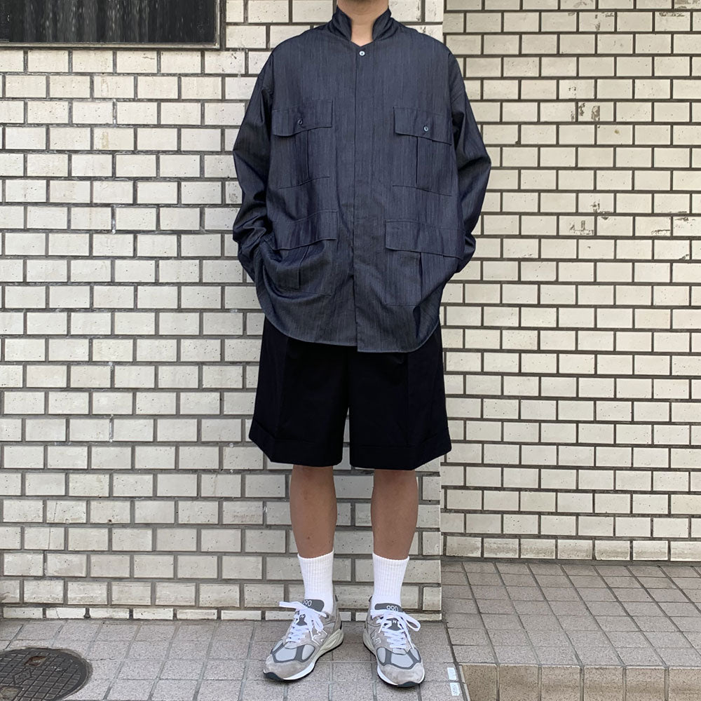 PLEATED WIDE SHORTS SOKTAS HEAVY POPLIN