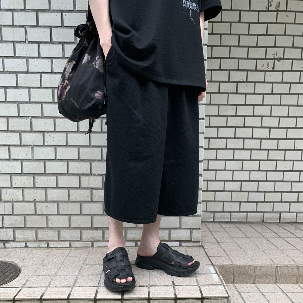 12oz FLAT DENIM 2TUCK SHORT PANT