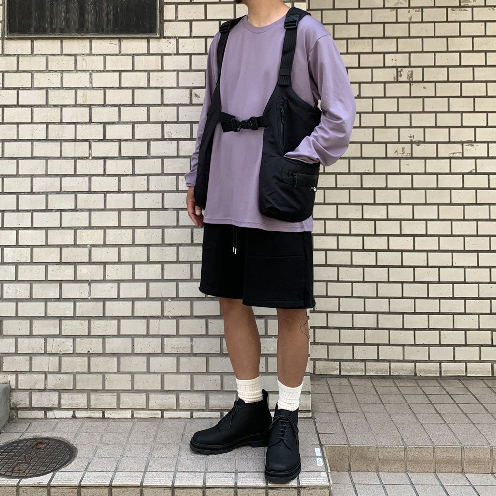 COTTON DOUBLE FACE OVERSIZED L/S TEE