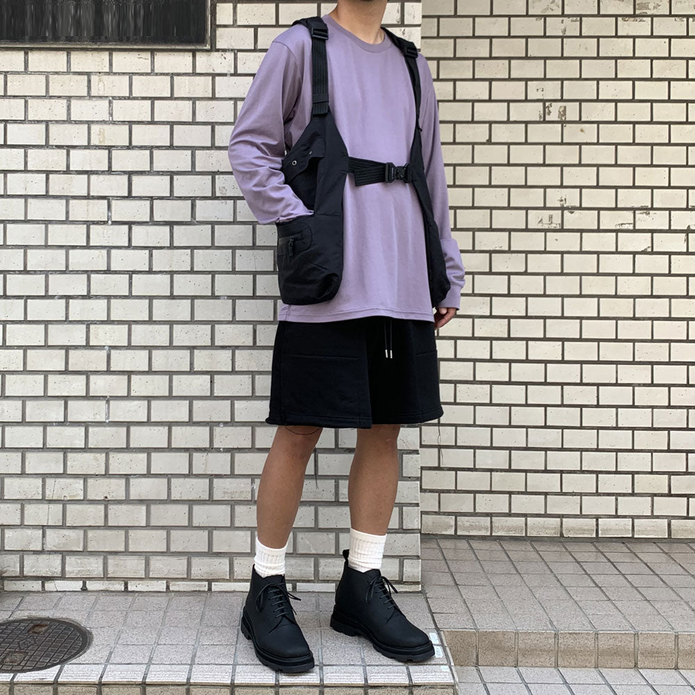 COTTON DOUBLE FACE OVERSIZED L/S TEE