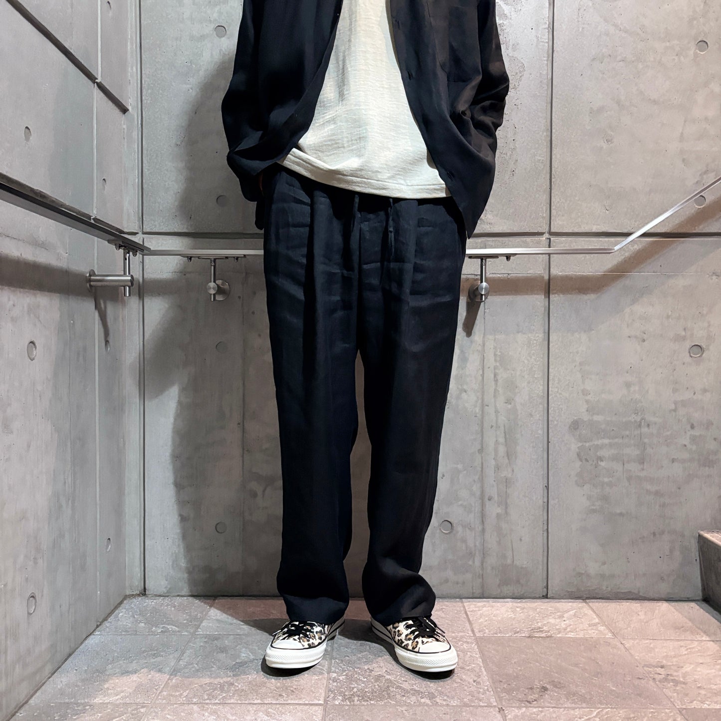 DOUBLE PLEATED EASY TROUSERS HEMP