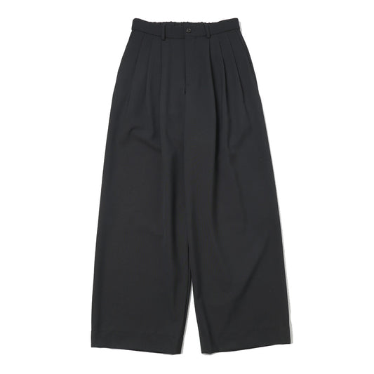  TRIPLE PLEATED WIDE TROUSERS ORGANIC WOOL SURVIVAL CLOTH TROPICAL  