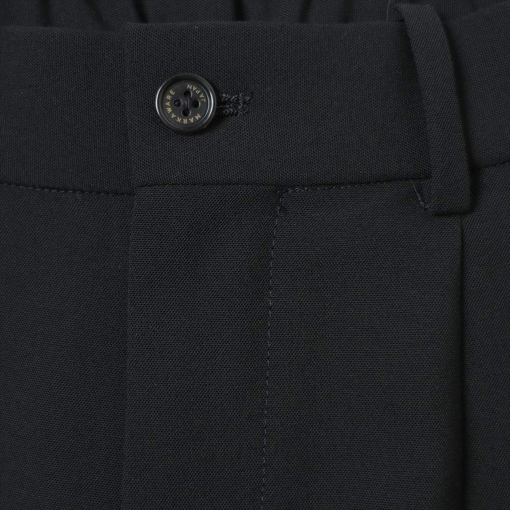 TRIPLE PLEATED WIDE TROUSERS ORGANIC WOOL SURVIVAL CLOTH TROPICAL