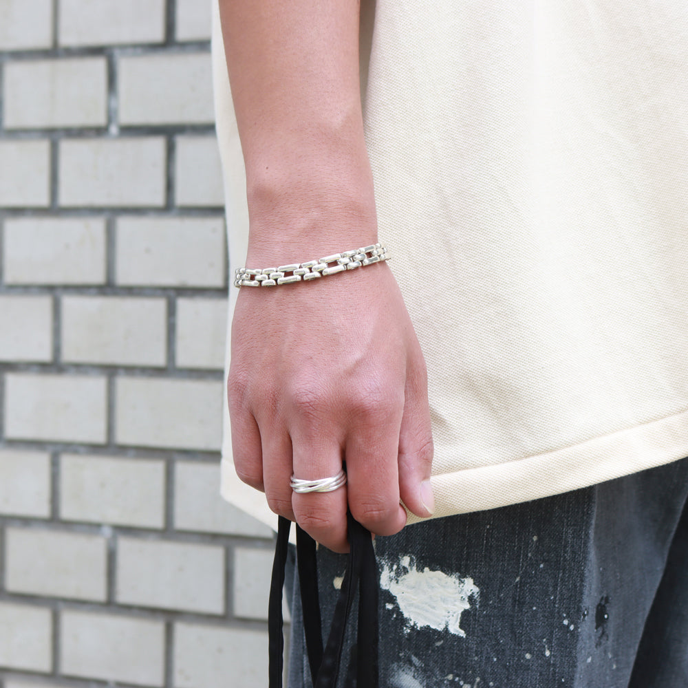 TAXCO SILVER FLAT MEDIUM CHAIN BRACELET