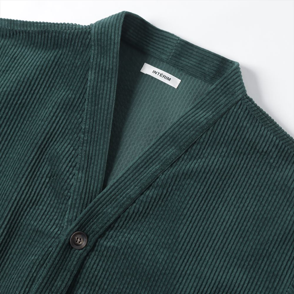 LIMITED WIDE COTTON CORDUROY V-CARDIGAN