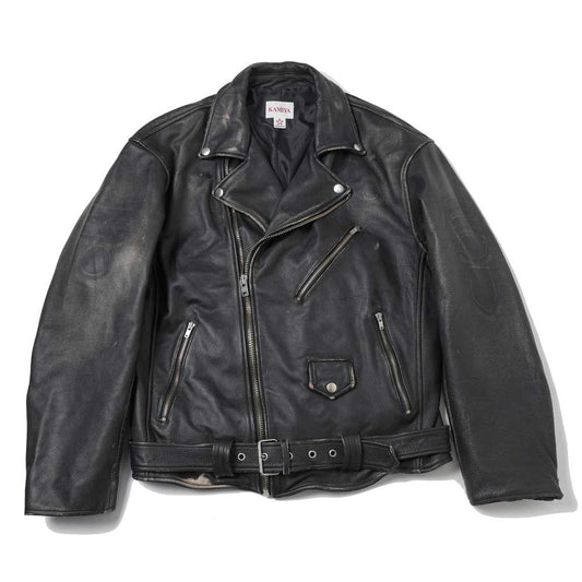  Distressed Leather Biker Jackt  