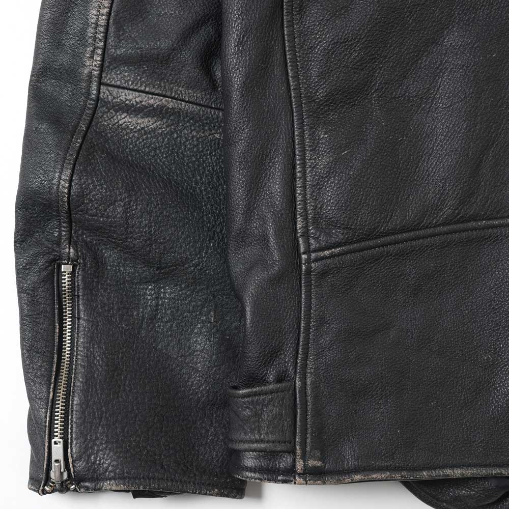 Distressed Leather Biker Jackt
