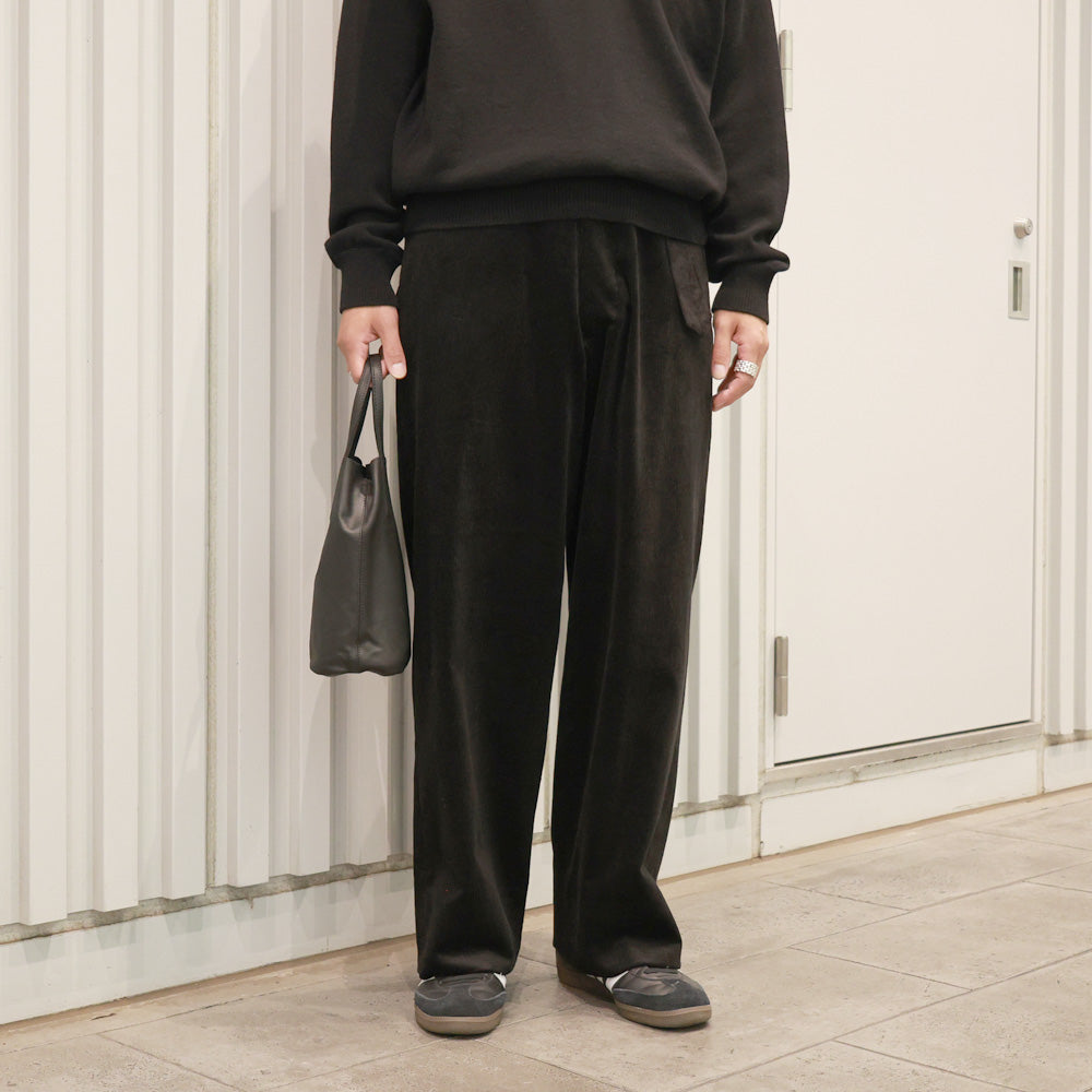 9W LINEN COTTON CORDUROY BELTED MIL BAGGY TROUSERS