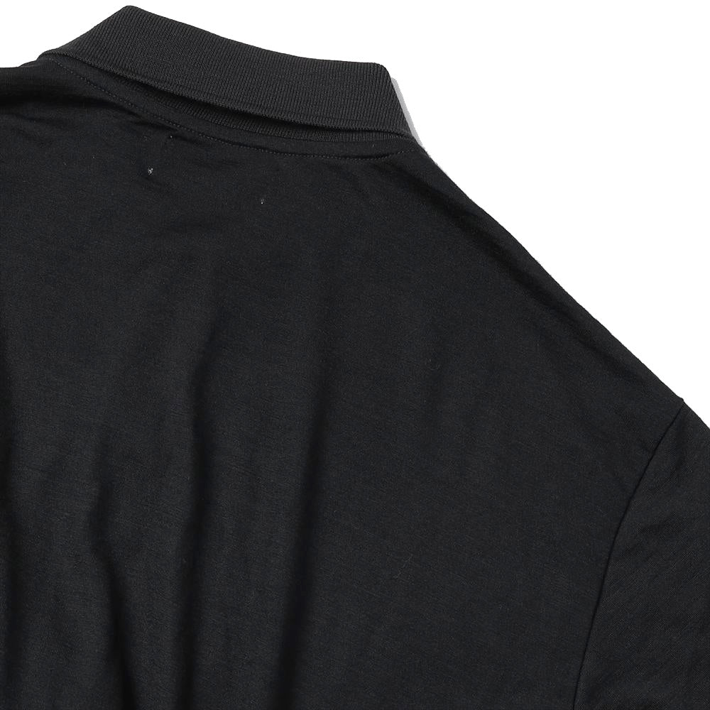 TWO BUTTON POLO L/S TEE WOOL SINGLE JERSEY WASHABLE