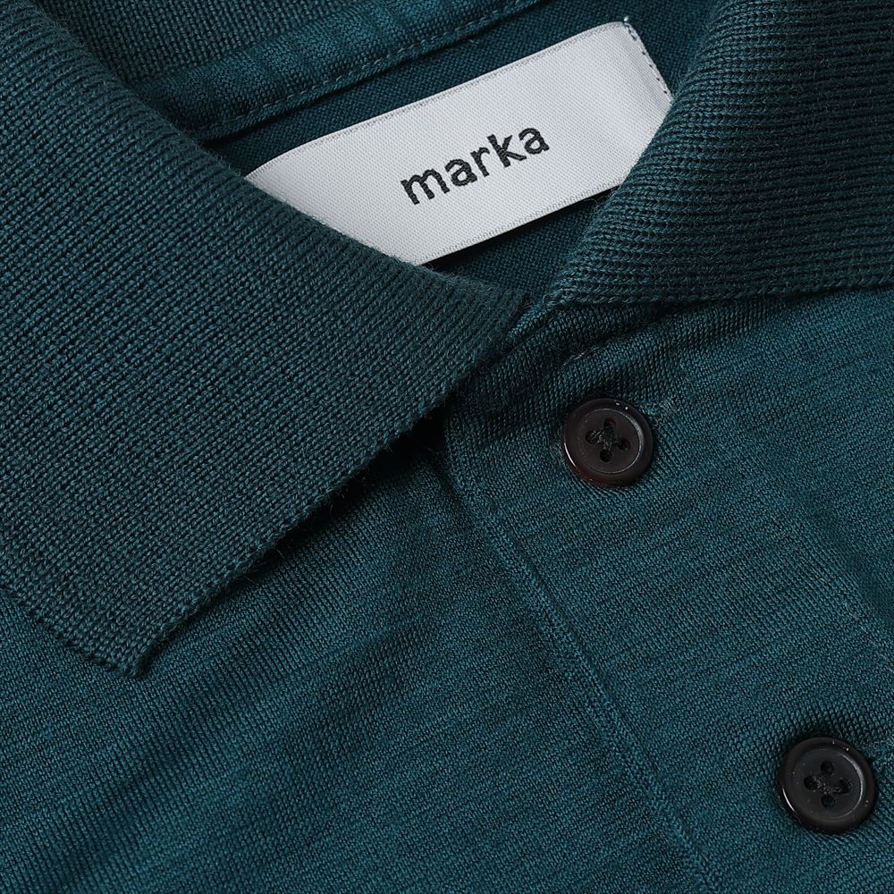 TWO BUTTON POLO L/S TEE WOOL SINGLE JERSEY WASHABLE