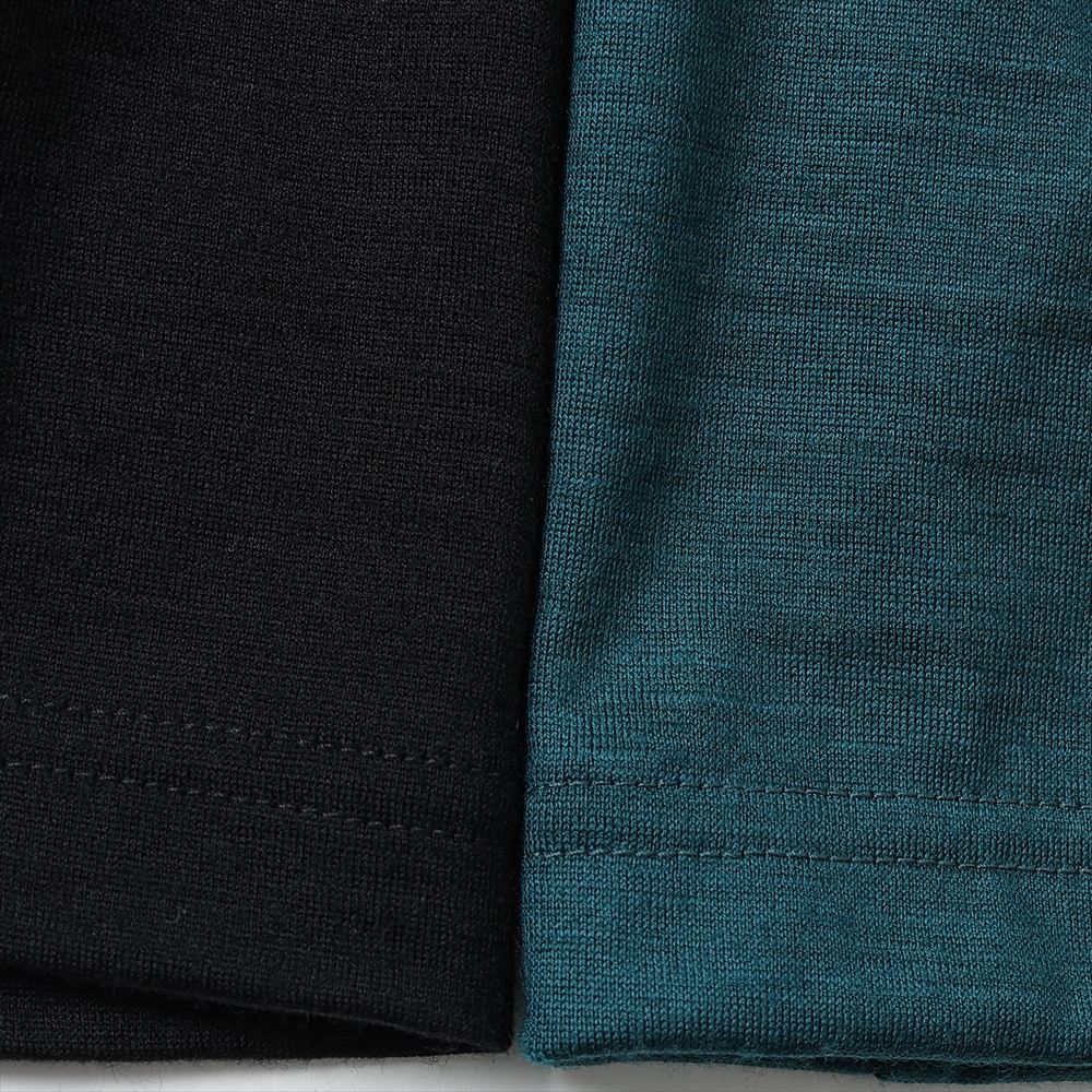 TWO BUTTON POLO L/S TEE WOOL SINGLE JERSEY WASHABLE