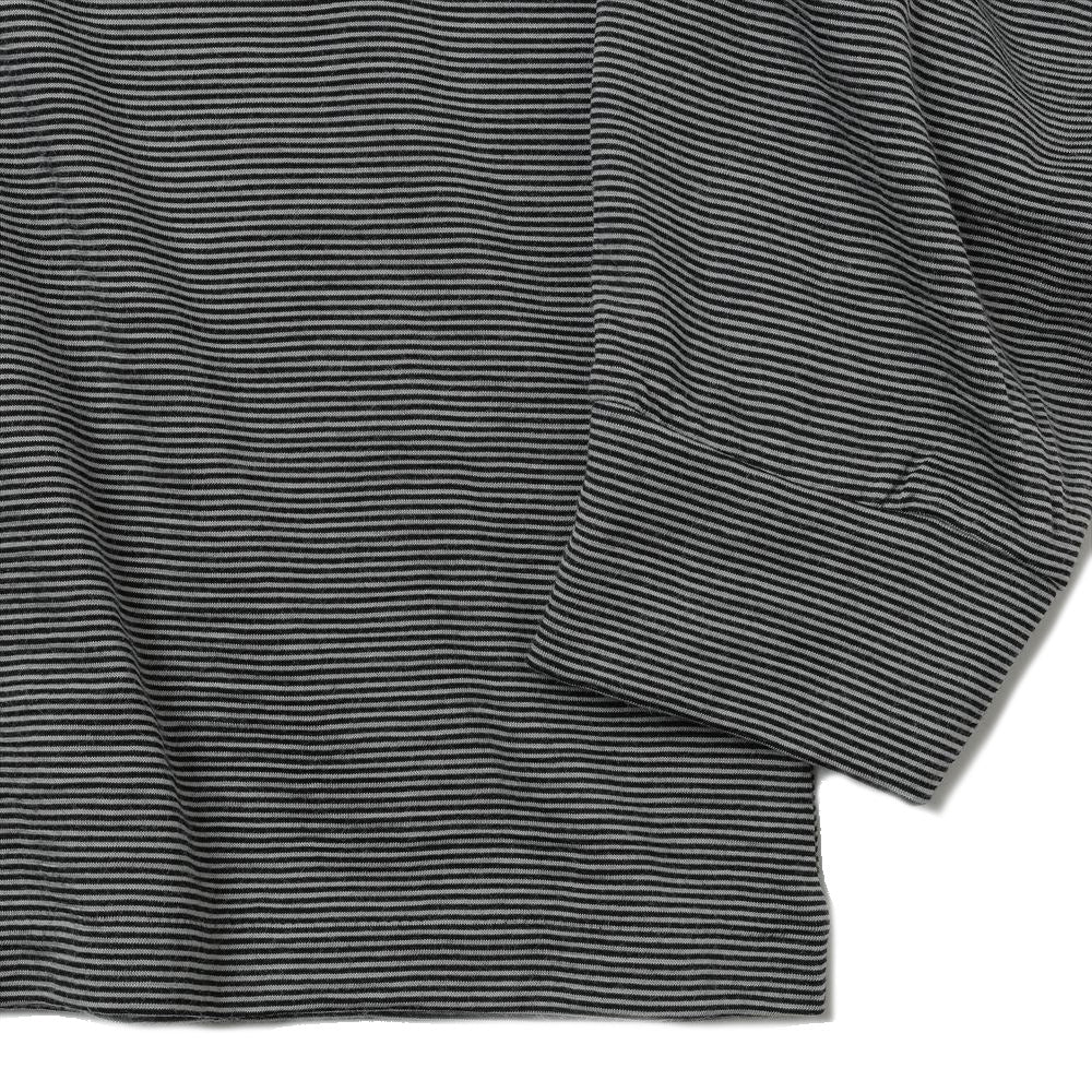EXTRA FINE MERINO WOOL JERSEY NARROW BORDER L/S TEE