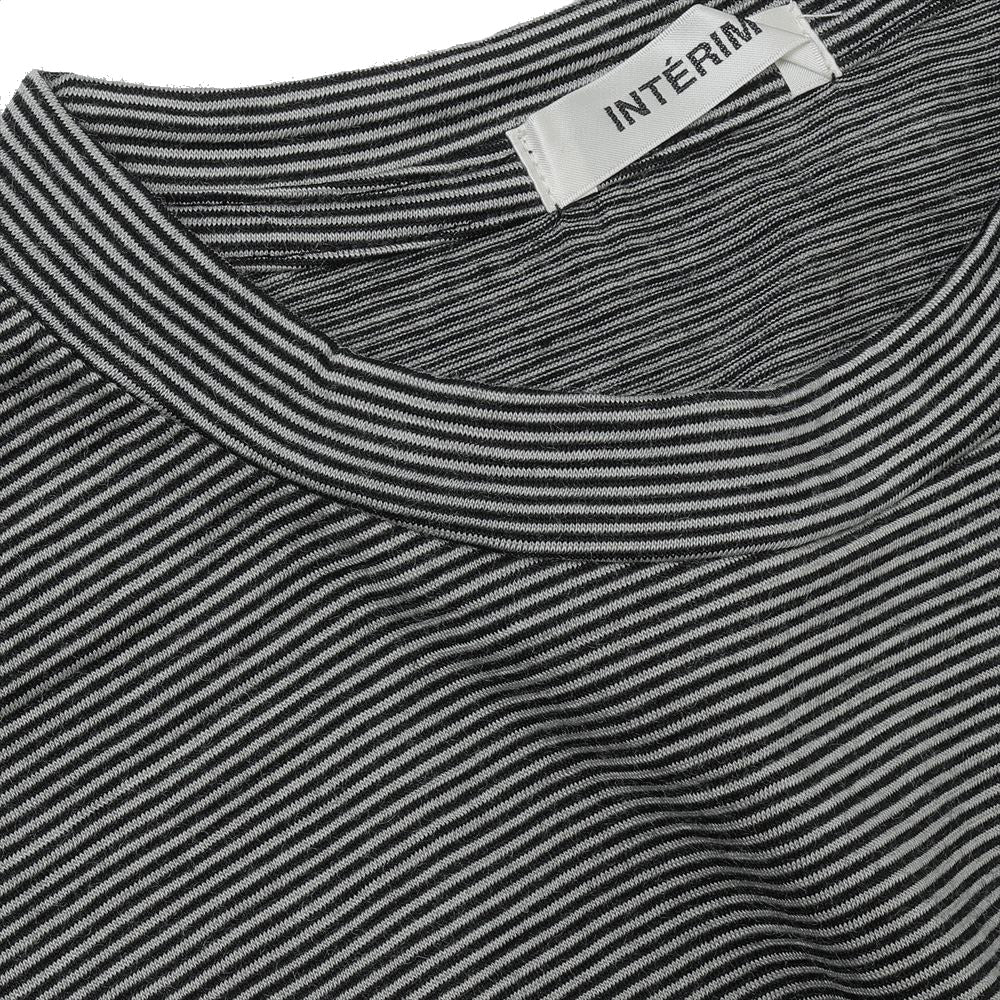 EXTRA FINE MERINO WOOL JERSEY NARROW BORDER L/S TEE