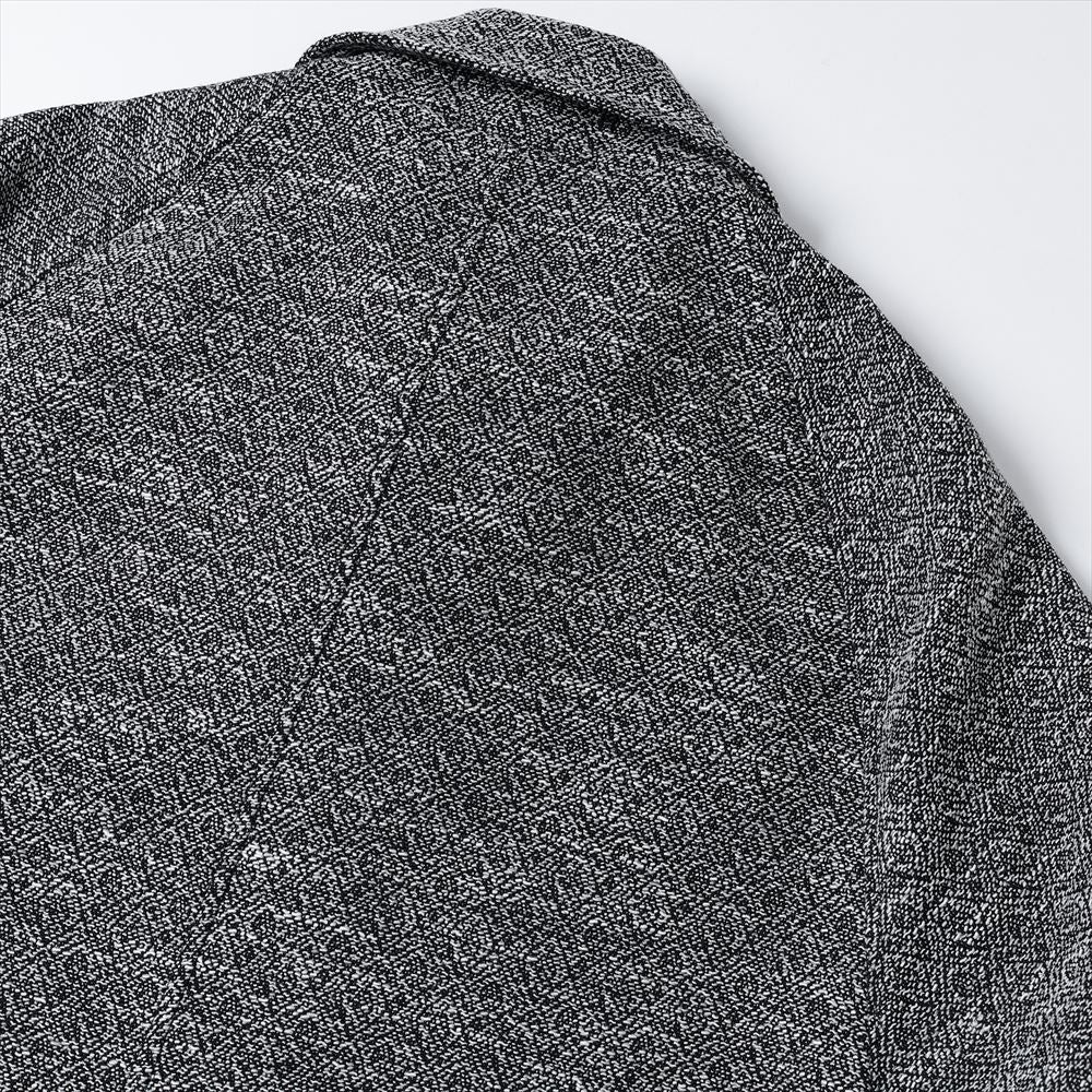 INTERIM インテリム TWEED BELTED OVER COAT INTÉRIM】HYPER BIG LOVAT TWEED SINGLE RANGE BELTED OVER COAT - BLK