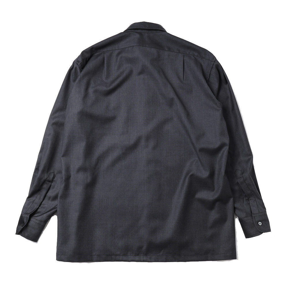 SILKY MELANGE SUITING DEADSTOCK SQUARE REGULAR SHIRTS