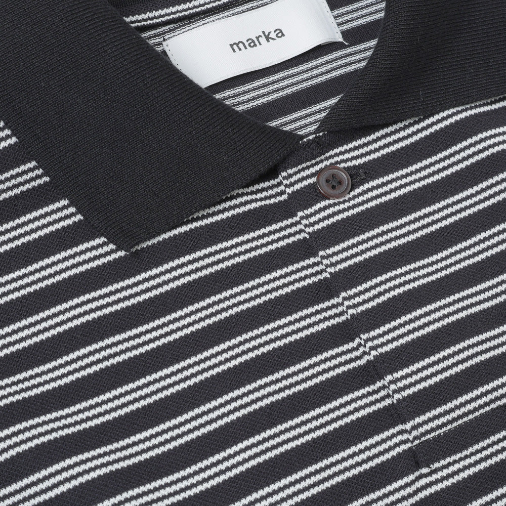 ONE BUTTON POLO S/S TEE ORGANIC COTTON HIGH TWISTED PIQUE