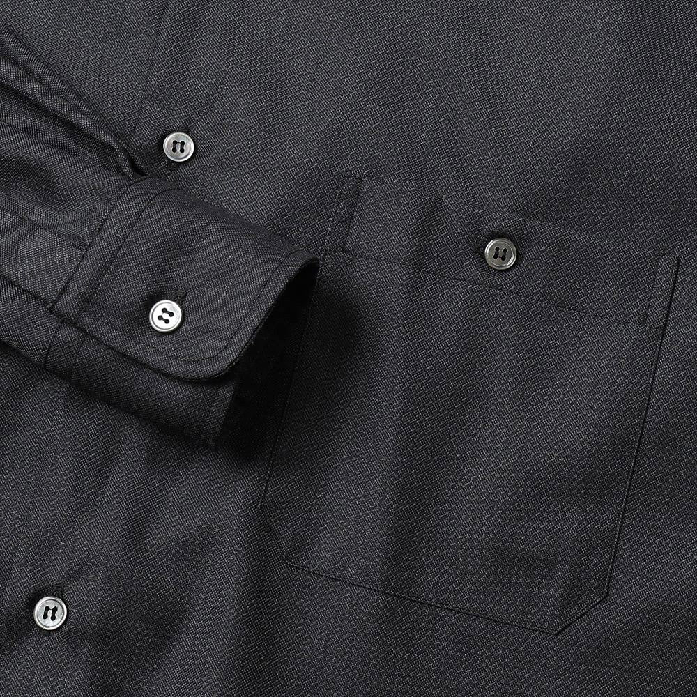 SILKY MELANGE SUITING DEADSTOCK SQUARE REGULAR SHIRTS