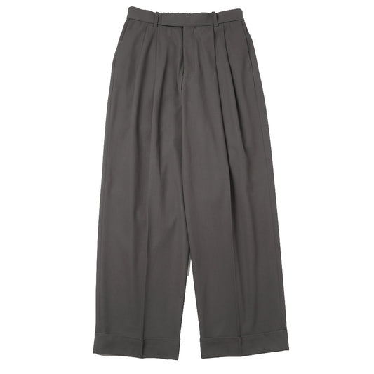  DOUBLE PLEATED SEMI EASY TROUSERS ORGANIC COTTON VOILE YARN TWILL  