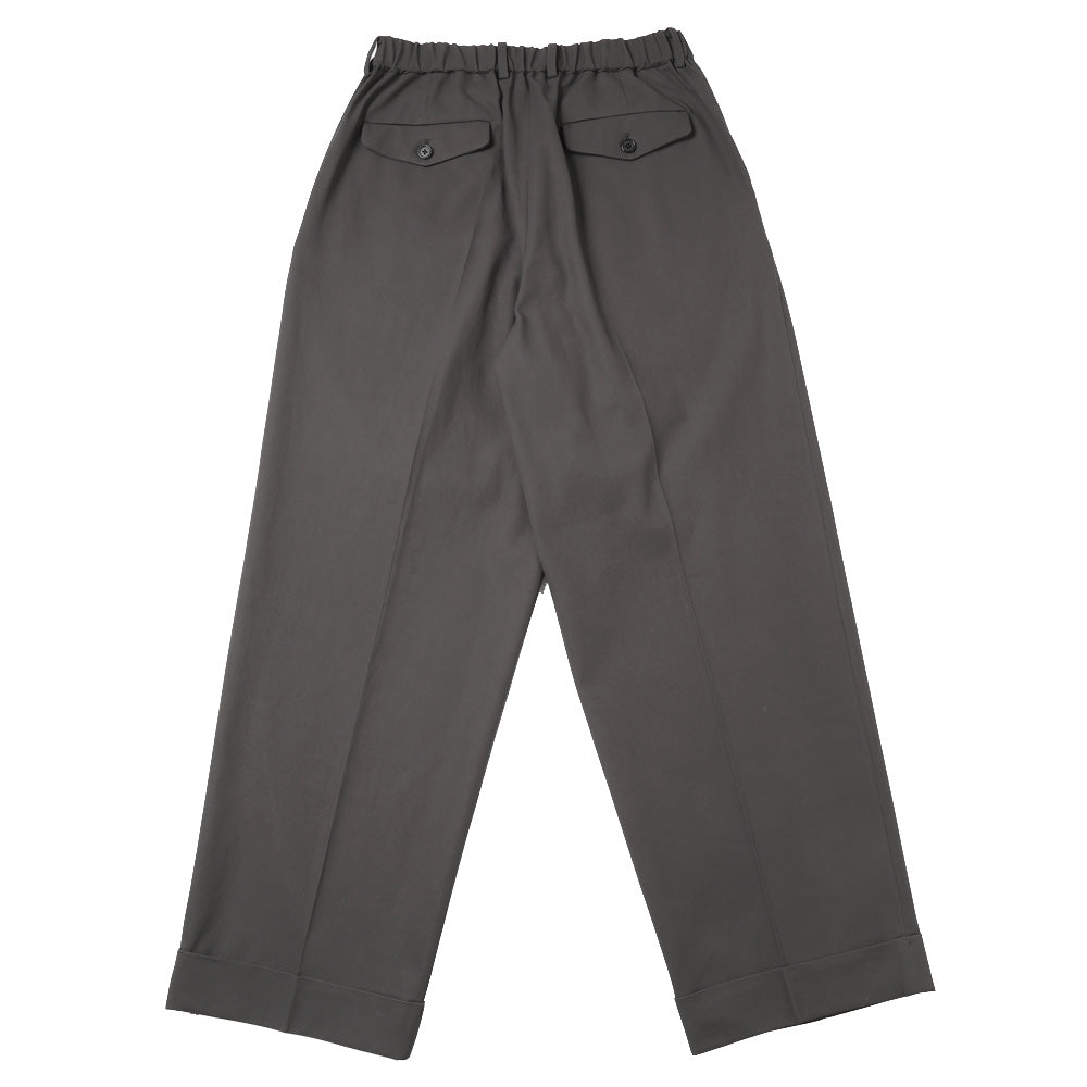 DOUBLE PLEATED SEMI EASY TROUSERS ORGANIC COTTON VOILE YARN TWILL