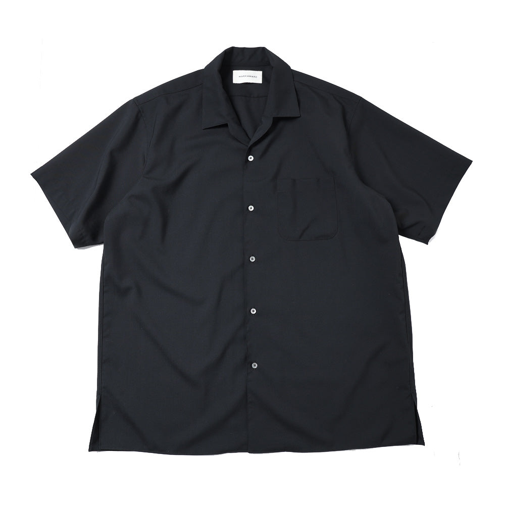 ITALIAN OPEN COLLAR S/S SHIRT ORGANIC WOOL 2/80 TROPICAL