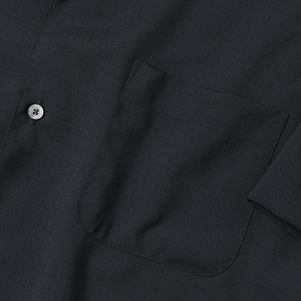 ITALIAN OPEN COLLAR S/S SHIRT ORGANIC WOOL 2/80 TROPICAL