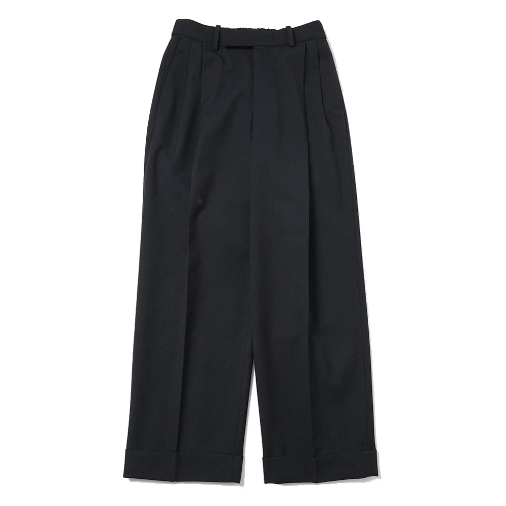 DOUBLE PLEATED SEMI EASY TROUSERS ORGANIC WOOL SURVIVAL CLOTH