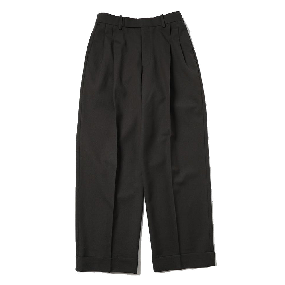 DOUBLE PLEATED SEMI EASY TROUSERS ORGANIC WOOL SURVIVAL CLOTH