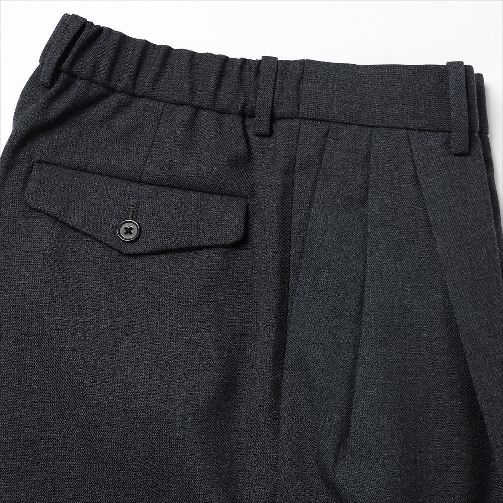 DOUBLE PLEATED SEMI EASY TROUSERS ORGANIC WOOL SURVIVAL CLOTH