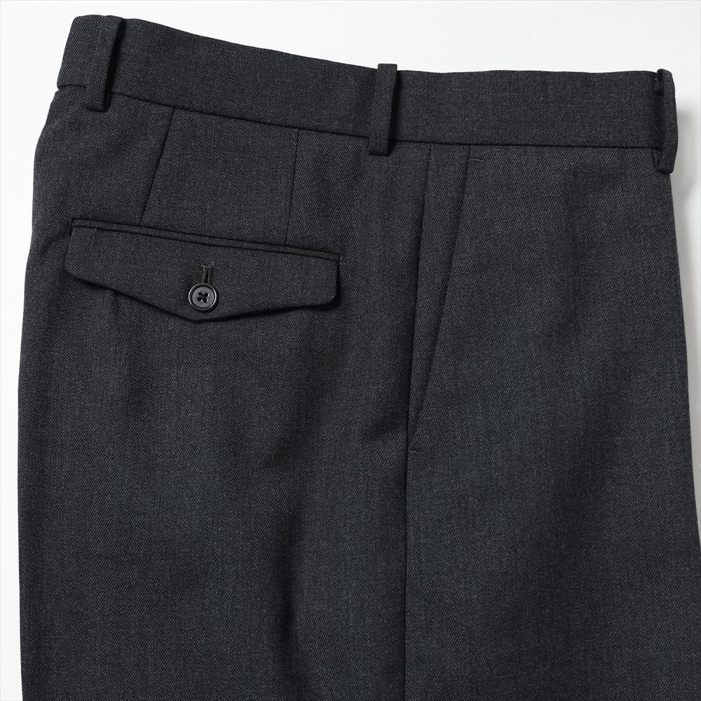 FLAT FRONT WIDE TROUSERS ORGANIC WOOL SURVIVAL CLOTH