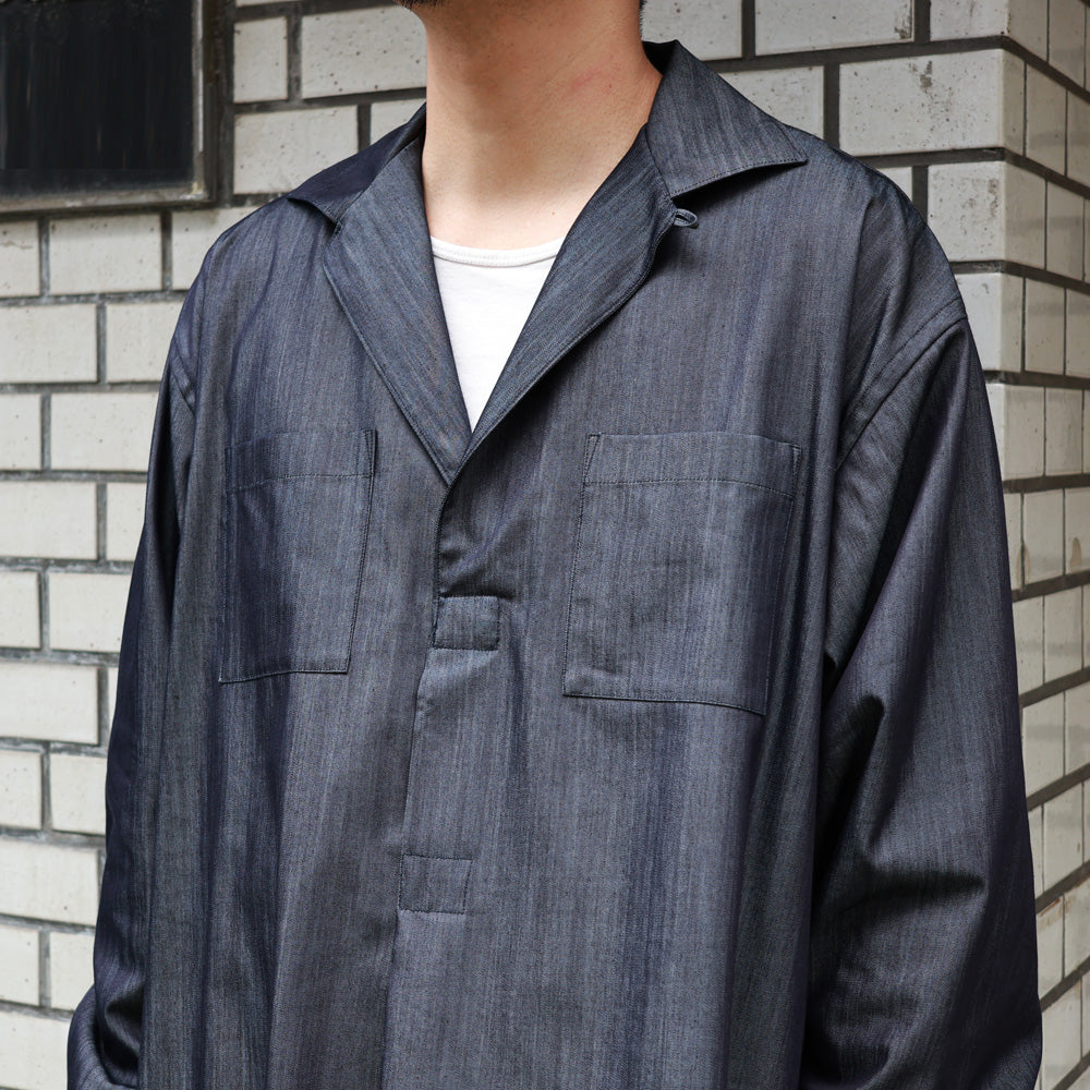 LIGHT SILK DENIM SKIPPER SHIRT